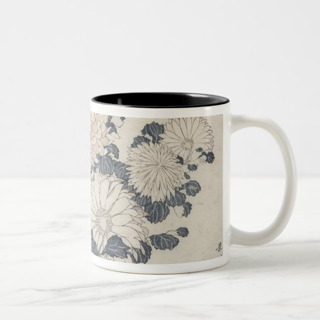 Caneca De Café Em Dois Tons Abelha e crisântemos (Direita)