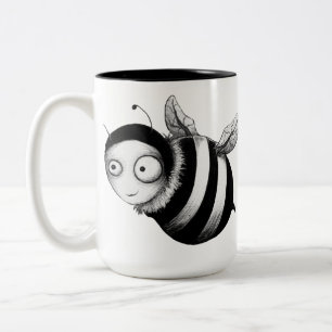Caneca De Café Em Dois Tons Abelha louca