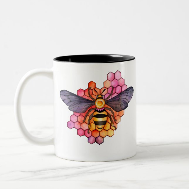 Caneca De Café Em Dois Tons Abelha Melífera (Esquerda)