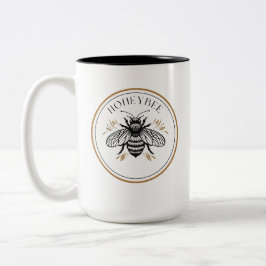 Caneca De Café Em Dois Tons Abelha Melífera