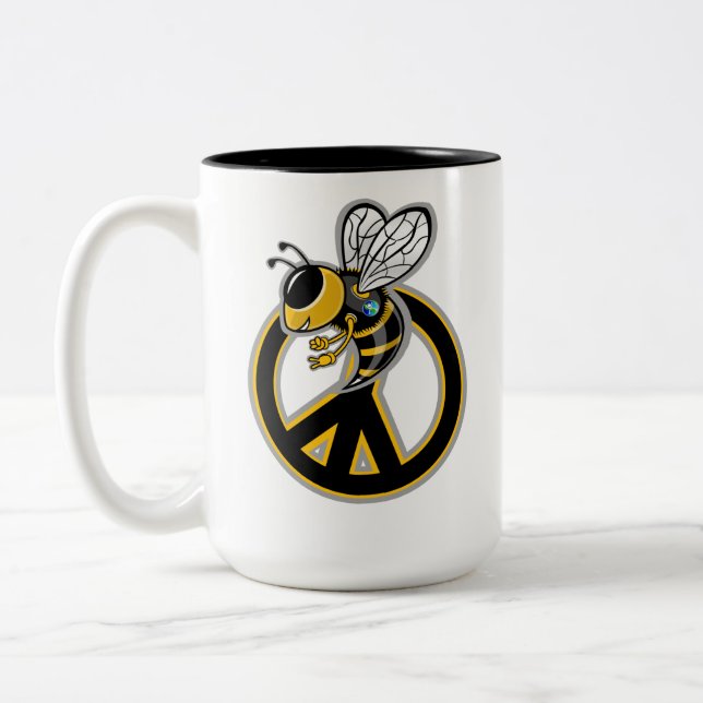 CANECA DE CAFÉ EM DOIS TONS ABELHA PAZ  (Esquerda)