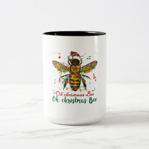 Caneca De Café Em Dois Tons Abelhas de Natal Oh Abelhas de Natal Claro