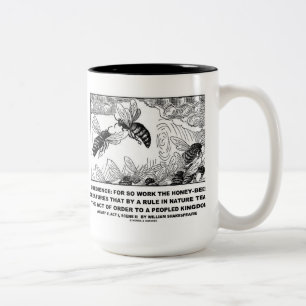 Caneca De Café Em Dois Tons Abelhas Henry V Shakespeare do trabalho da