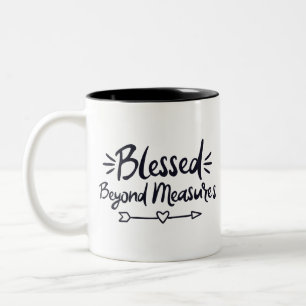 Caneca De Café Em Dois Tons Abençoado Além Das Medidas, O Evangelho Diz Mera