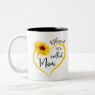 Caneca De Café Em Dois Tons Abençoados sejam chamados de presentes de girasso