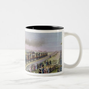 Caneca De Café Em Dois Tons Abertura da primeira linha Railway