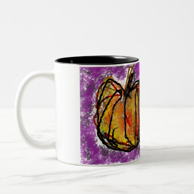Caneca De Café Em Dois Tons Abóbora e abóbora (Esquerda)