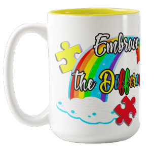 Caneca De Café Em Dois Tons Abrace a diferença Orgulhosa Mãe Autista