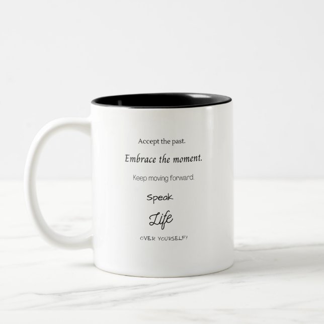 Caneca De Café Em Dois Tons Abrace o momento (Esquerda)
