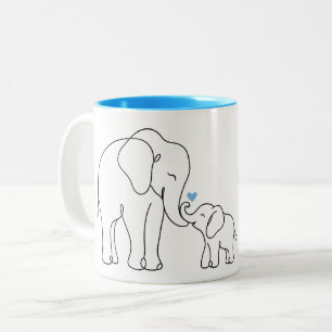 Caneca De Café Em Dois Tons Abraço de Elefante Suave