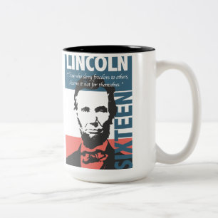 Caneca De Café Em Dois Tons Abraham Lincoln 16º Presidente