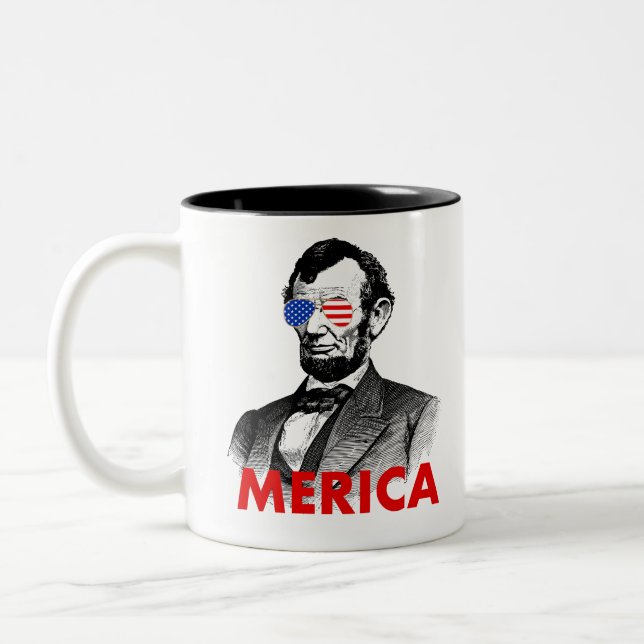 Caneca De Café Em Dois Tons abraham lincoln mica (Esquerda)