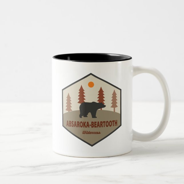 Caneca De Café Em Dois Tons Absaroka - Urso Selvagem dos Beartooth (Direita)