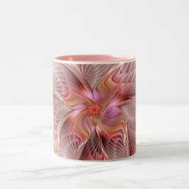 Caneca De Café Em Dois Tons Abstract Butterfly Colorful Fantasy Fractal Art