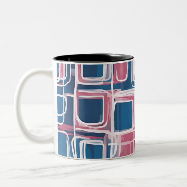 CANECA DE CAFÉ EM DOIS TONS ABSTRACT GEOMETRIC PATTERNS (Esquerda)