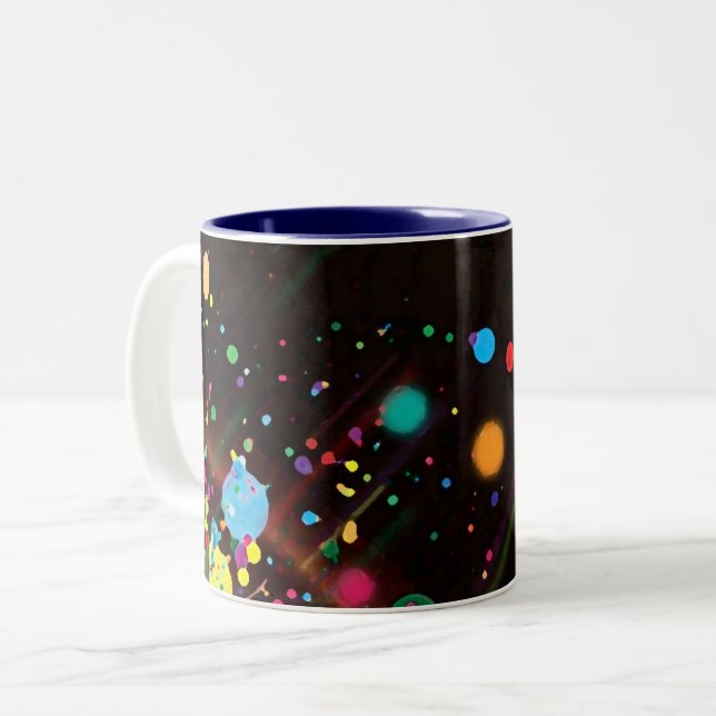 Caneca De Café Em Dois Tons Abstract _lunares mug (Frente Esquerda)
