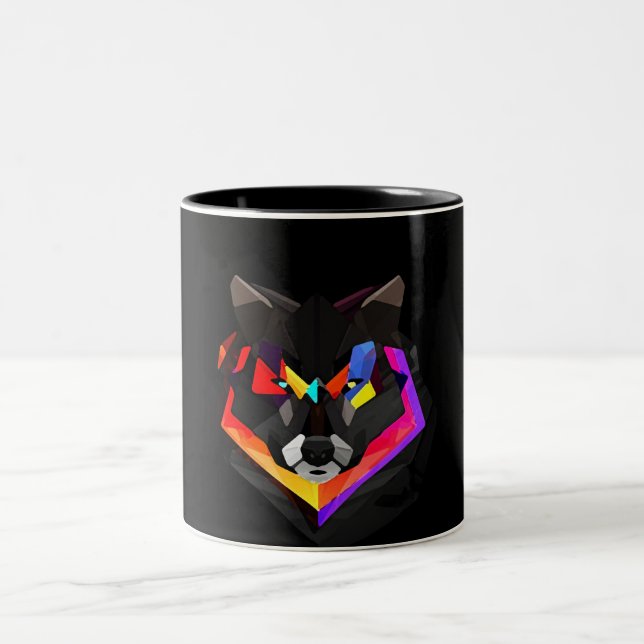 Caneca De Café Em Dois Tons Abstract wolf mug (Centro)
