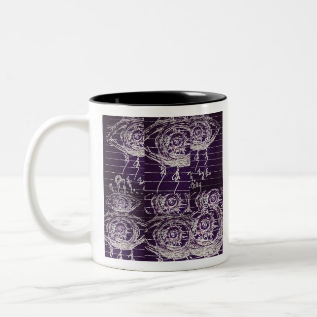 Caneca De Café Em Dois Tons Abstrato (Esquerda)