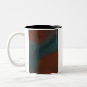Caneca De Café Em Dois Tons Abstrato 1: Vermelho e azul