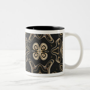 Caneca De Café Em Dois Tons Abstrato Amoba Mug preto