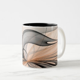 Caneca De Café Em Dois Tons Abstrato Anthracite Cinza Siena Moderna Arte Fract