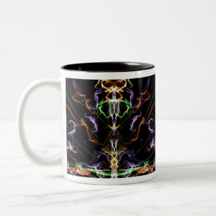 Caneca De Café Em Dois Tons Abstrato Art