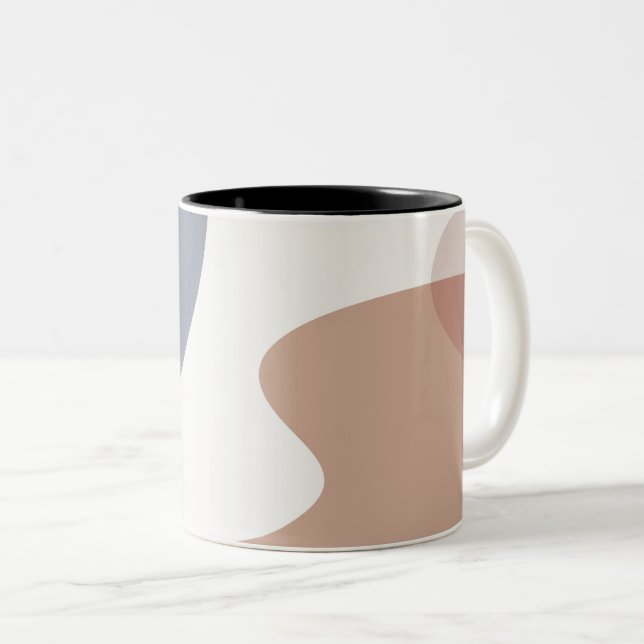 Caneca De Café Em Dois Tons Abstrato Art Design Roxo (Frente Esquerda)