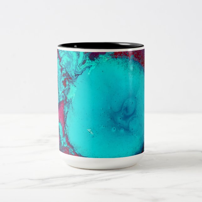 Caneca De Café Em Dois Tons Abstrato Blue Coffee Mug (Centro)