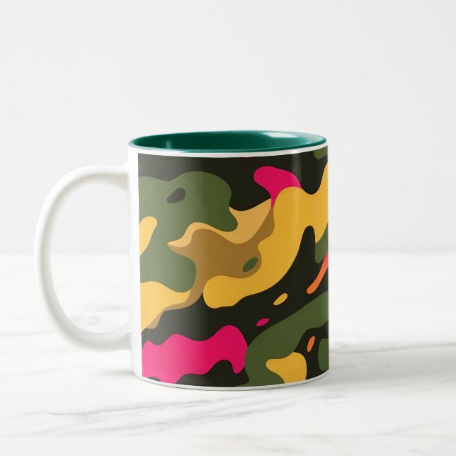 Caneca De Café Em Dois Tons Abstrato Cerâmica Mug (Esquerda)