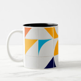 Caneca De Café Em Dois Tons Abstrato colorido