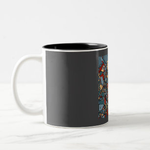 Caneca De Café Em Dois Tons Abstrato da cidade de Roma, Itália, mapa do terrem