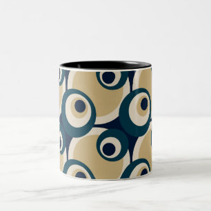 Caneca De Café Em Dois Tons Abstrato de arte dos Anos 50 retrorreflectores