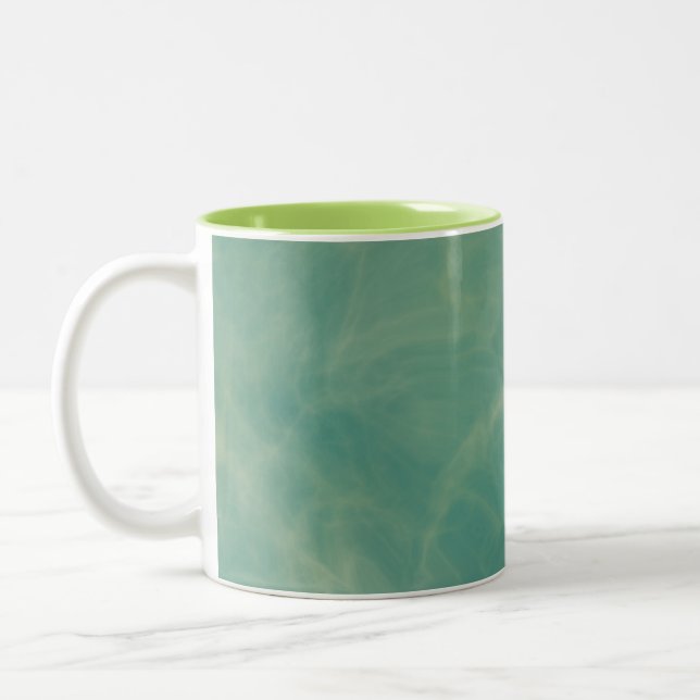 Caneca De Café Em Dois Tons abstrato de mármore verde (Esquerda)