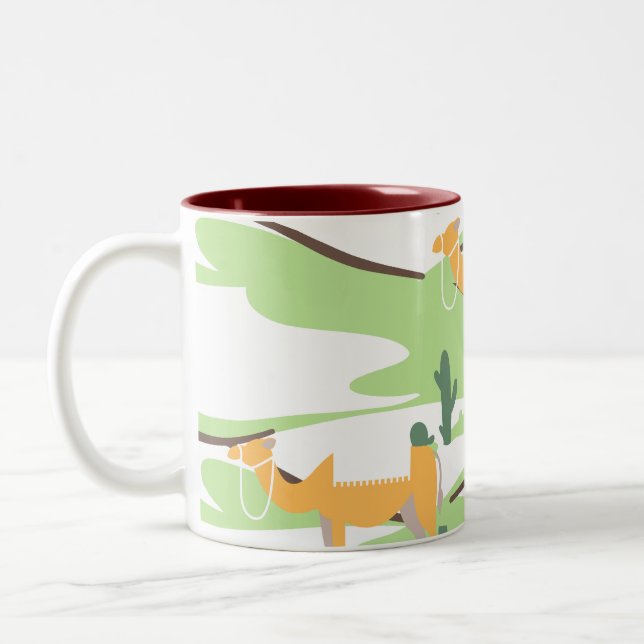 Caneca De Café Em Dois Tons Abstrato do deserto (Esquerda)