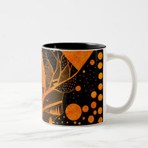 Caneca De Café Em Dois Tons abstrato do ouro