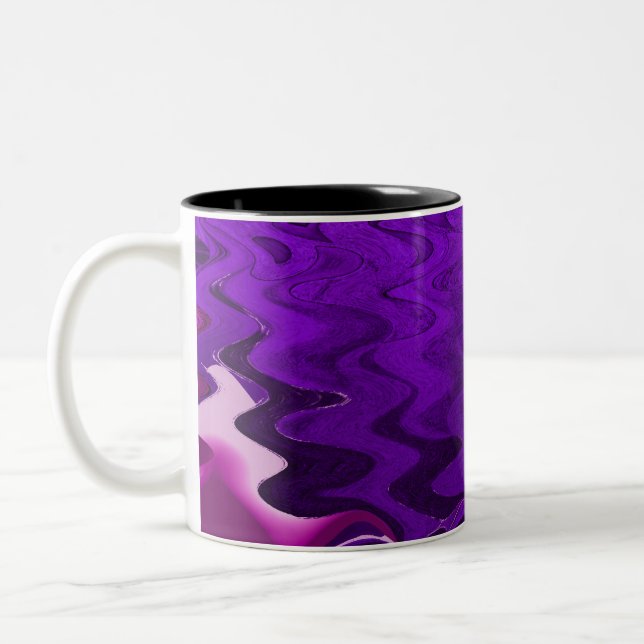 Caneca De Café Em Dois Tons Abstrato do roxo (Esquerda)