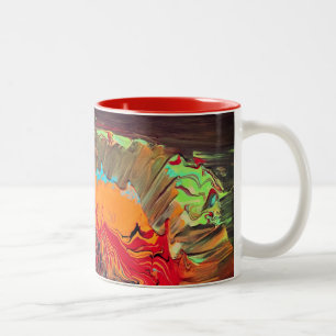 Caneca De Café Em Dois Tons Abstrato, Dois Tons, Mug, "Orange Blast"