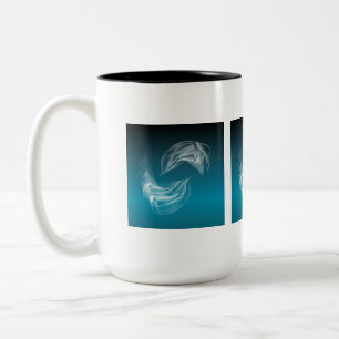 Caneca De Café Em Dois Tons Abstrato Dolphins no Play