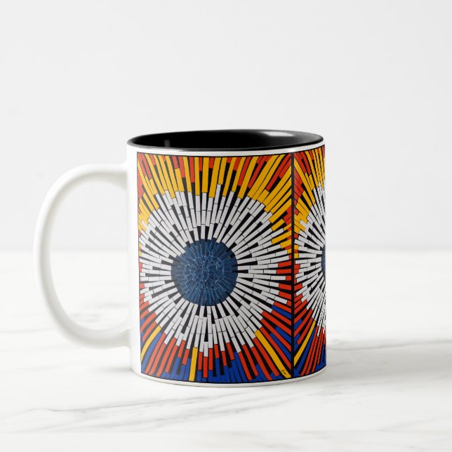 Caneca De Café Em Dois Tons Abstrato em fita—Starburst (Esquerda)
