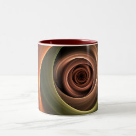 Caneca De Café Em Dois Tons abstrato espiral 3D Cores quentes quentes Arte Fra