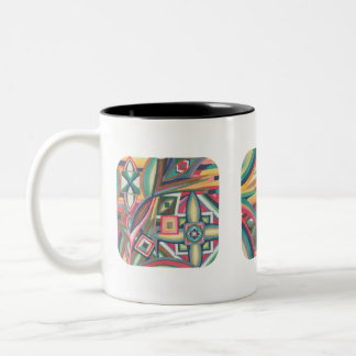 Caneca De Café Em Dois Tons Abstrato exclusivo Art Mug