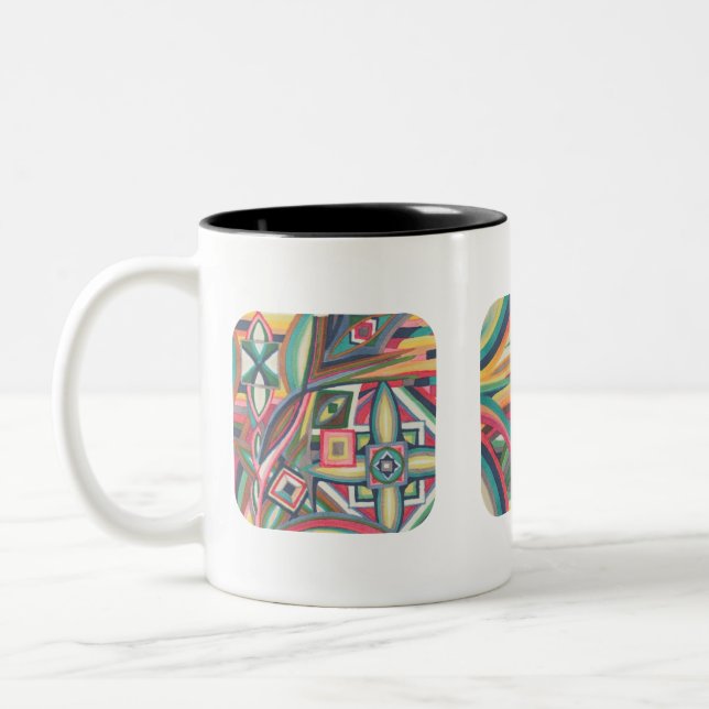 Caneca De Café Em Dois Tons Abstrato exclusivo Art Mug (Esquerda)