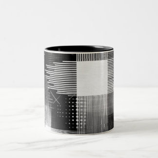 Caneca De Café Em Dois Tons Abstrato Geométrico Design