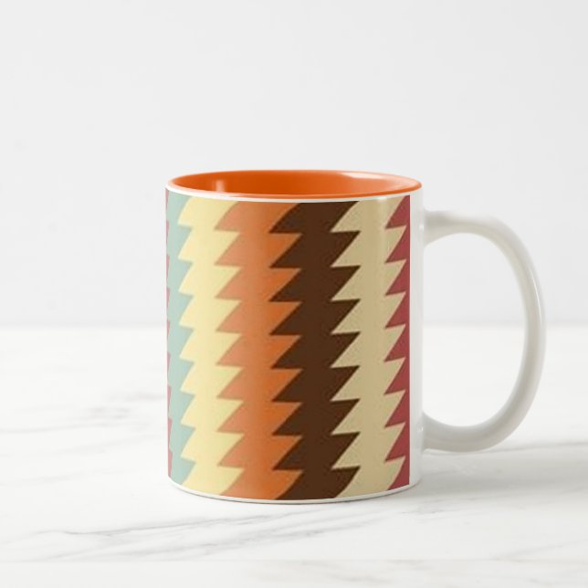 Caneca De Café Em Dois Tons Abstrato Geométrico - Mug (Direita)