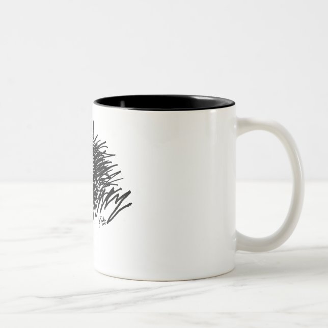 Caneca De Café Em Dois Tons Abstrato Horse (Direita)