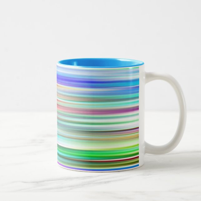 Caneca De Café Em Dois Tons Abstrato Linhas Mug (Direita)