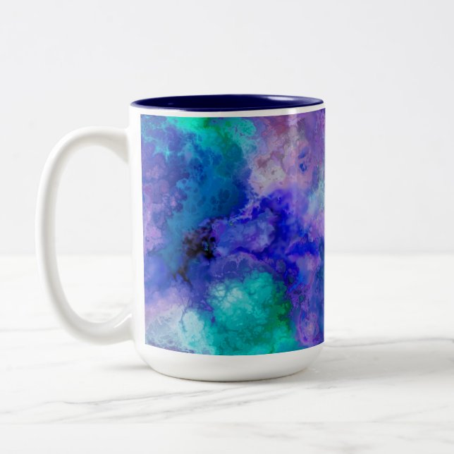 Caneca De Café Em Dois Tons Abstrato Marble (Esquerda)