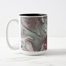 Caneca De Café Em Dois Tons Abstrato Marbled