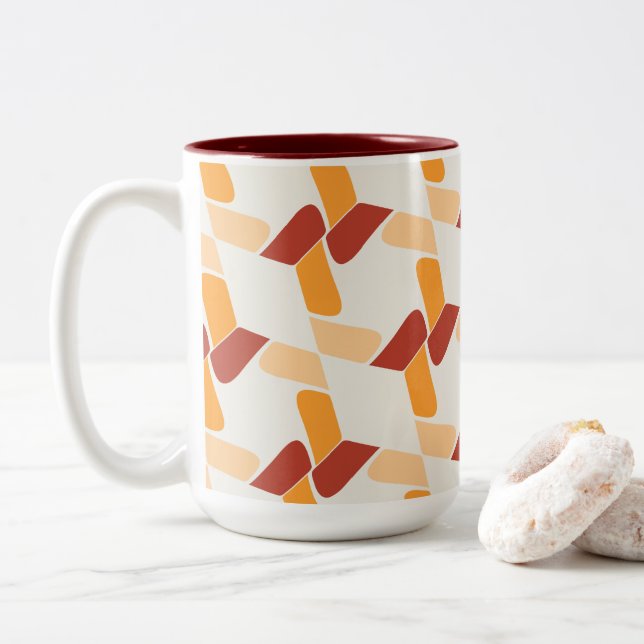Caneca De Café Em Dois Tons Abstrato moderno charmoso (Com Donut)