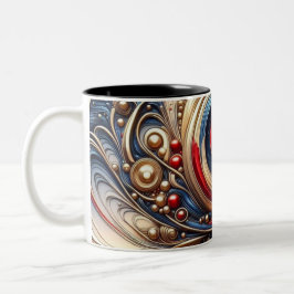 Caneca De Café Em Dois Tons Abstrato Modren